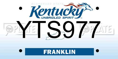 YTS977 Kentucky License Plate