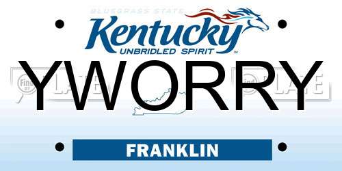 YWORRY Kentucky License Plate
