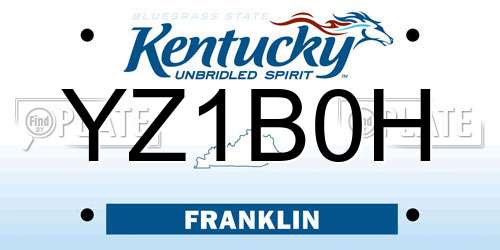 YZ1B0H Kentucky License Plate
