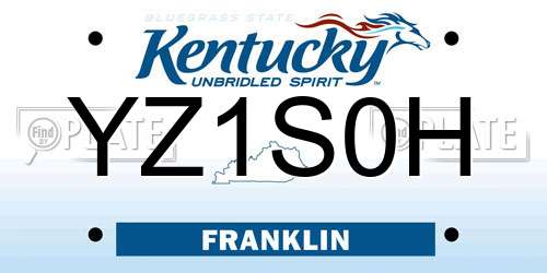 YZ1S0H Kentucky License Plate