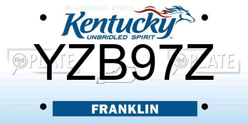 YZB97Z Kentucky License Plate