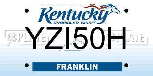 YZI50H Kentucky License Plate
