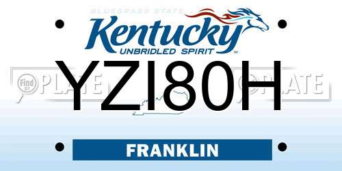 YZI80H Kentucky License Plate