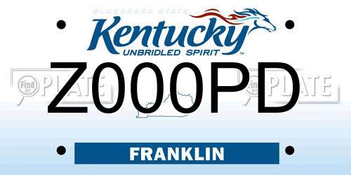 Z000PD Kentucky License Plate