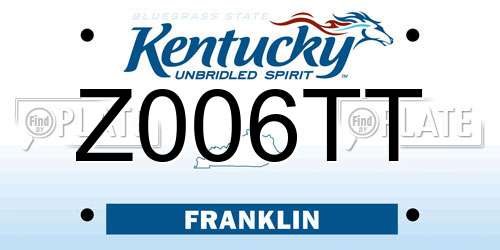 Z006TT Kentucky License Plate
