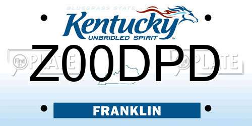 Z00DPD Kentucky License Plate