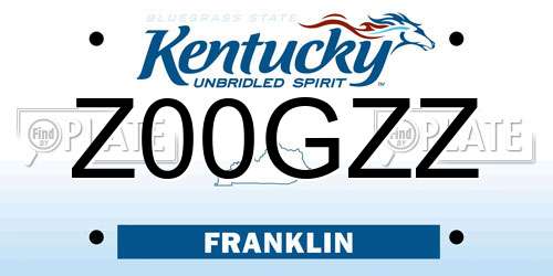 Z00GZZ Kentucky License Plate