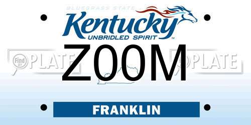 Z00M Kentucky License Plate