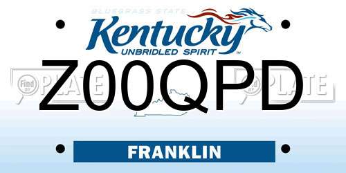 Z00QPD Kentucky License Plate