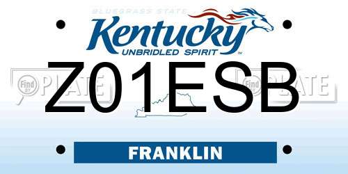 Z01ESB Kentucky License Plate