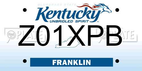 Z01XPB Kentucky License Plate