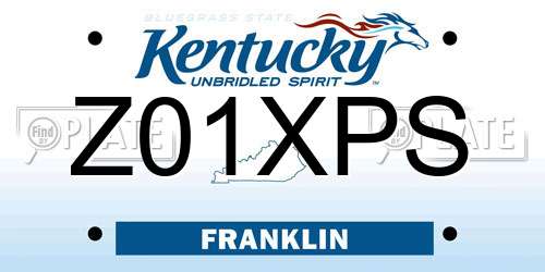 Z01XPS Kentucky License Plate