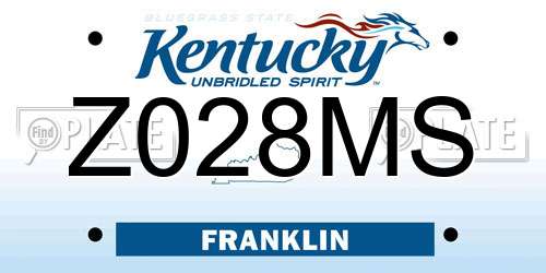 Z028MS Kentucky License Plate