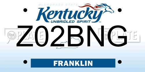 Z02BNG Kentucky License Plate