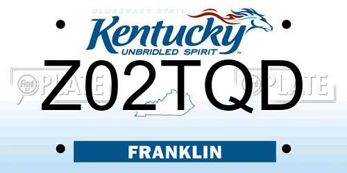 Z02TQD Kentucky License Plate