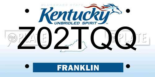 Z02TQQ Kentucky License Plate