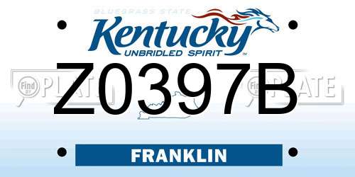 Z0397B Kentucky License Plate