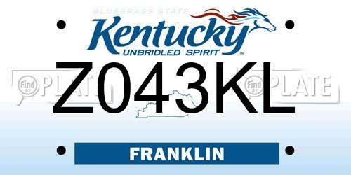 Z043KL Kentucky License Plate