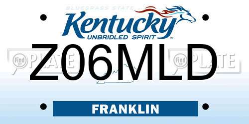 Z06MLD Kentucky License Plate