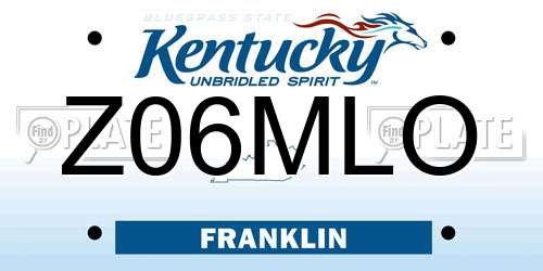 Z06MLO Kentucky License Plate