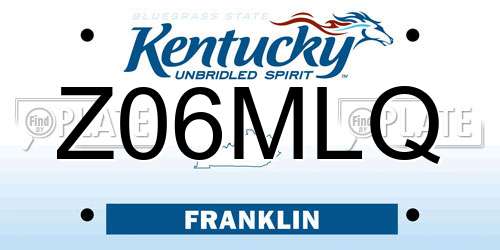 Z06MLQ Kentucky License Plate