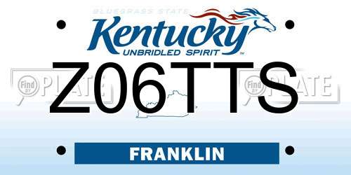 Z06TTS Kentucky License Plate