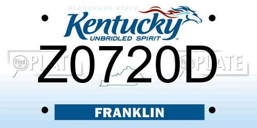 Z0720D Kentucky License Plate