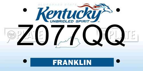 Z077QQ Kentucky License Plate