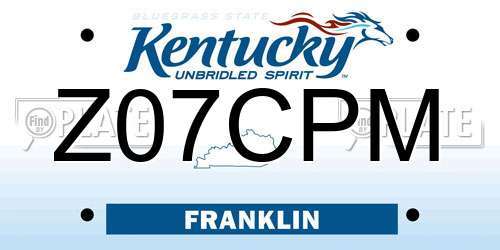 Z07CPM Kentucky License Plate