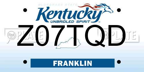 Z07TQD Kentucky License Plate