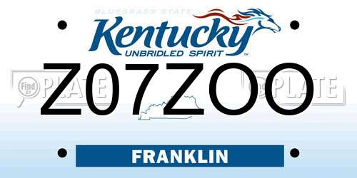 Z07ZOO Kentucky License Plate