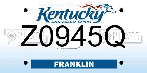 Z0945Q Kentucky License Plate
