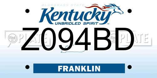 Z094BD Kentucky License Plate