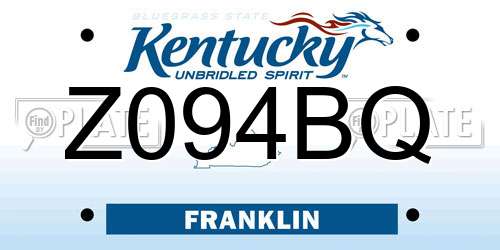 Z094BQ Kentucky License Plate