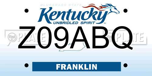 Z09ABQ Kentucky License Plate