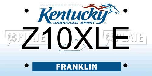 Z10XLE Kentucky License Plate