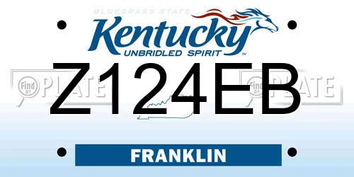Z124EB Kentucky License Plate