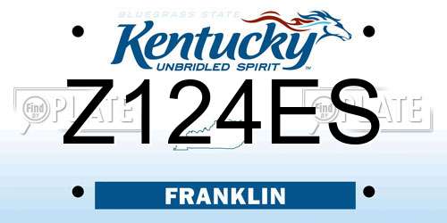 Z124ES Kentucky License Plate