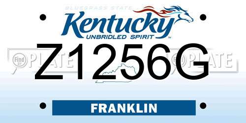 Z1256G Kentucky License Plate