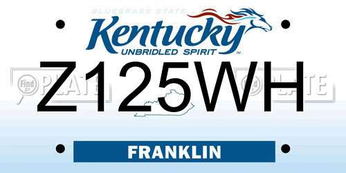 Z125WH Kentucky License Plate
