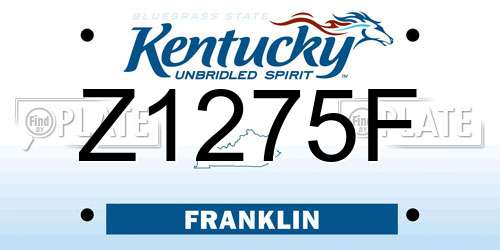 Z1275F Kentucky License Plate