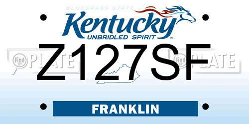 Z127SF Kentucky License Plate