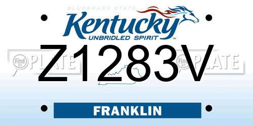 Z1283V Kentucky License Plate