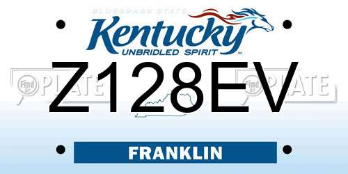 Z128EV Kentucky License Plate