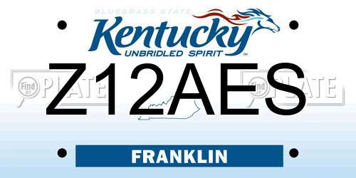 Z12AES Kentucky License Plate