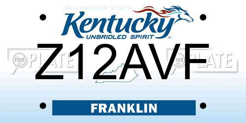 Z12AVF Kentucky License Plate