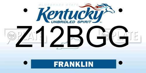 Z12BGG Kentucky License Plate