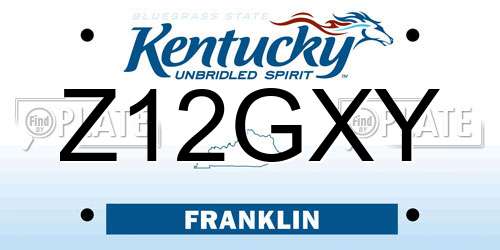 Z12GXY Kentucky License Plate