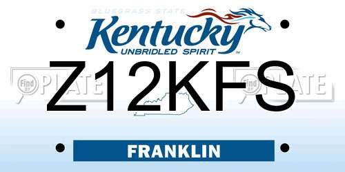Z12KFS Kentucky License Plate
