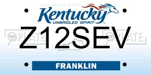 Z12SEV Kentucky License Plate